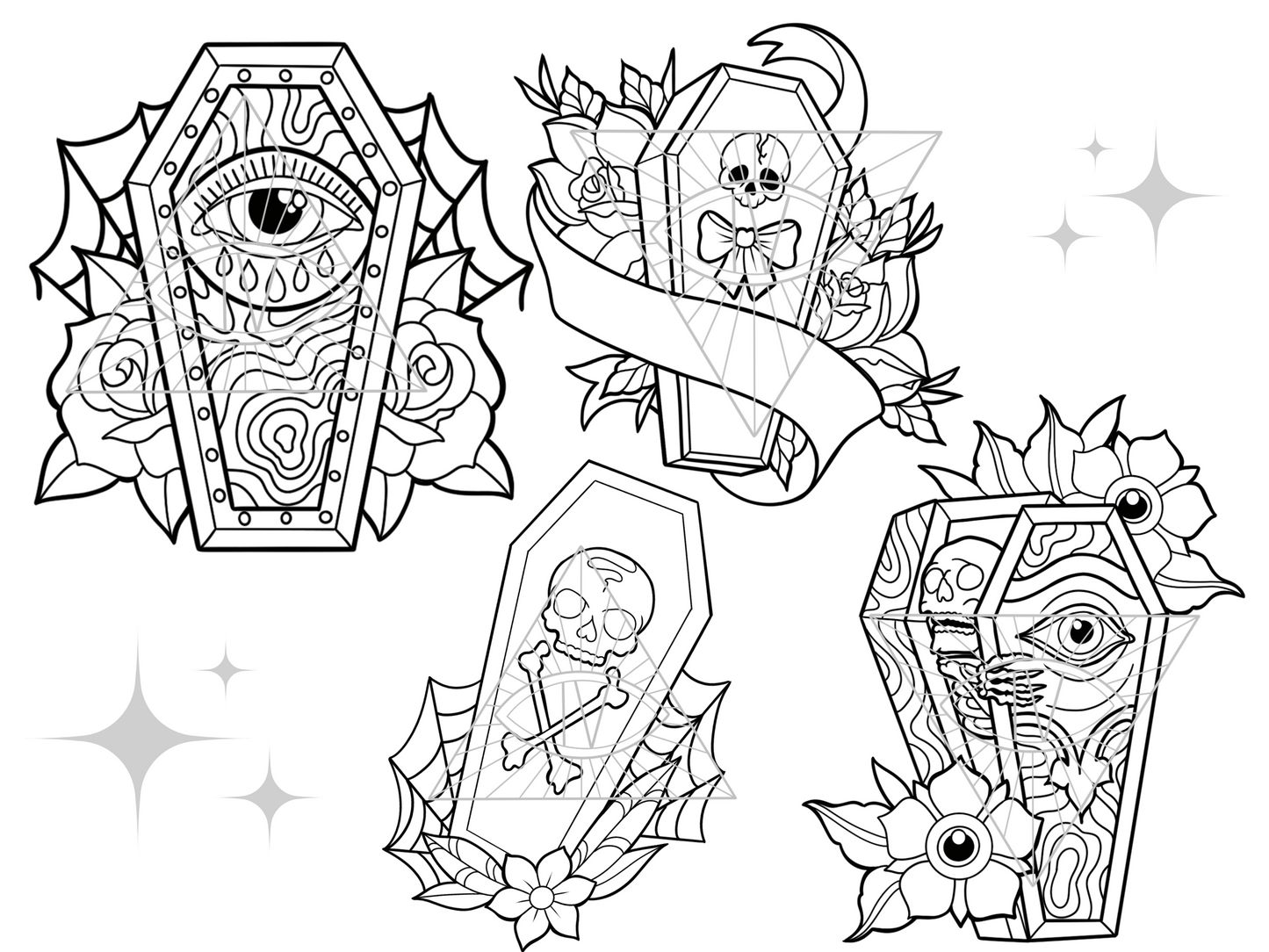 Coffin SVG PNG Laser Cut Halloween Files