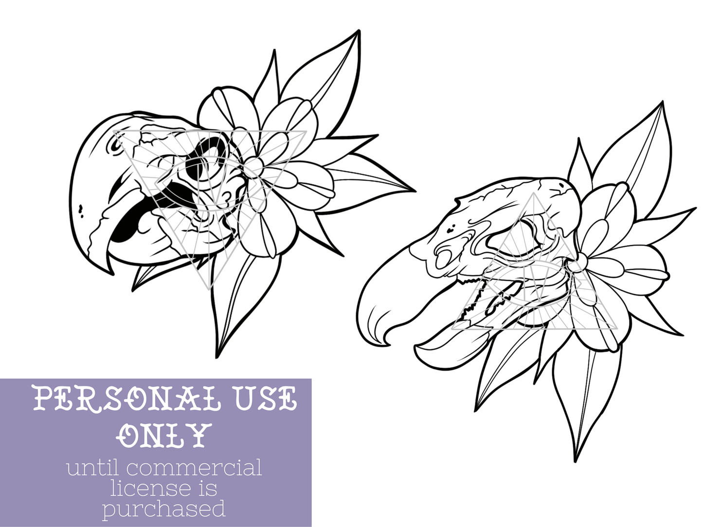 Bird Skulls PNG SVG Cut Files