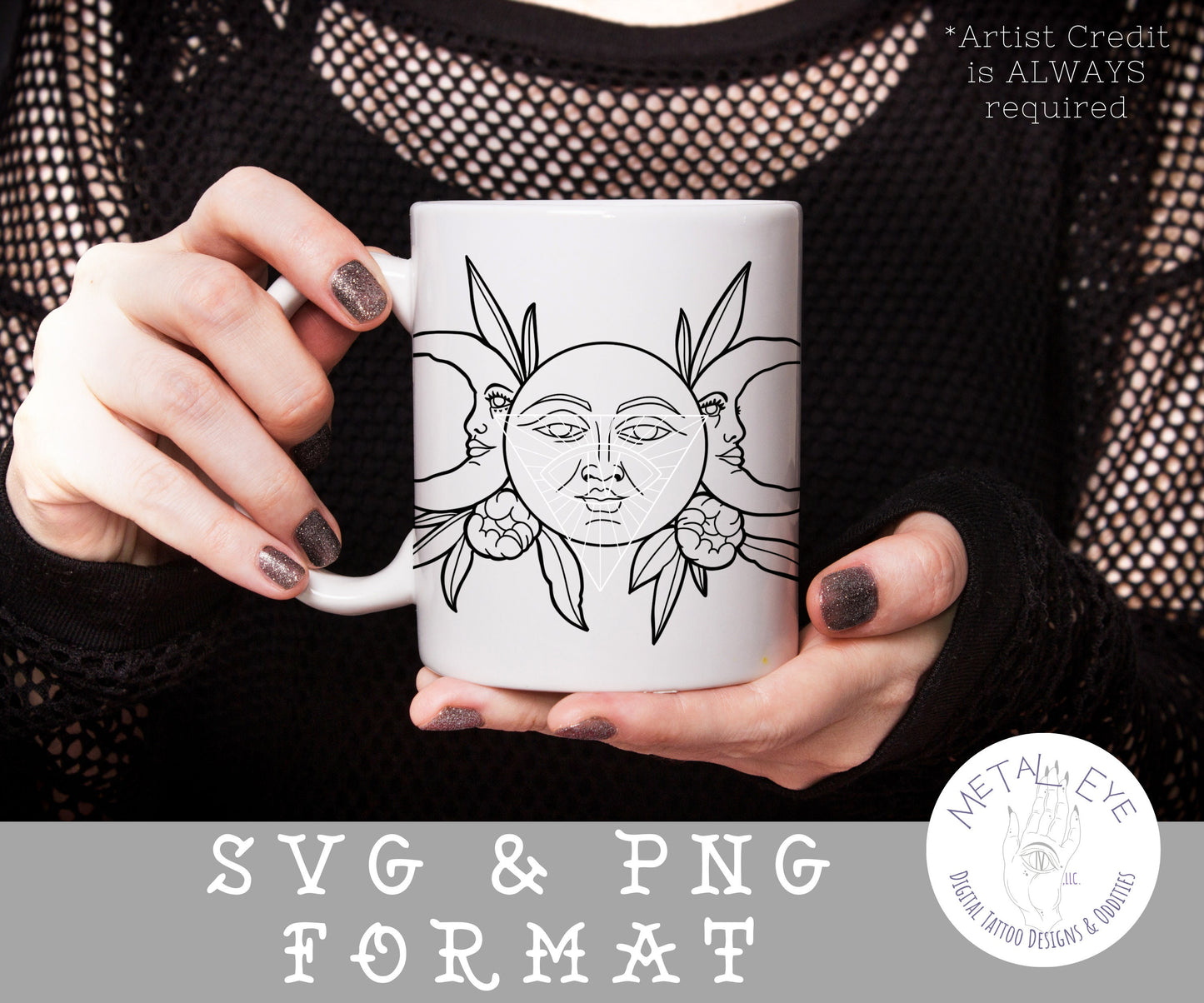 Moon Goddess SVG PNG Laser Cut Files | Digital Designs for Stickers and Printable's
