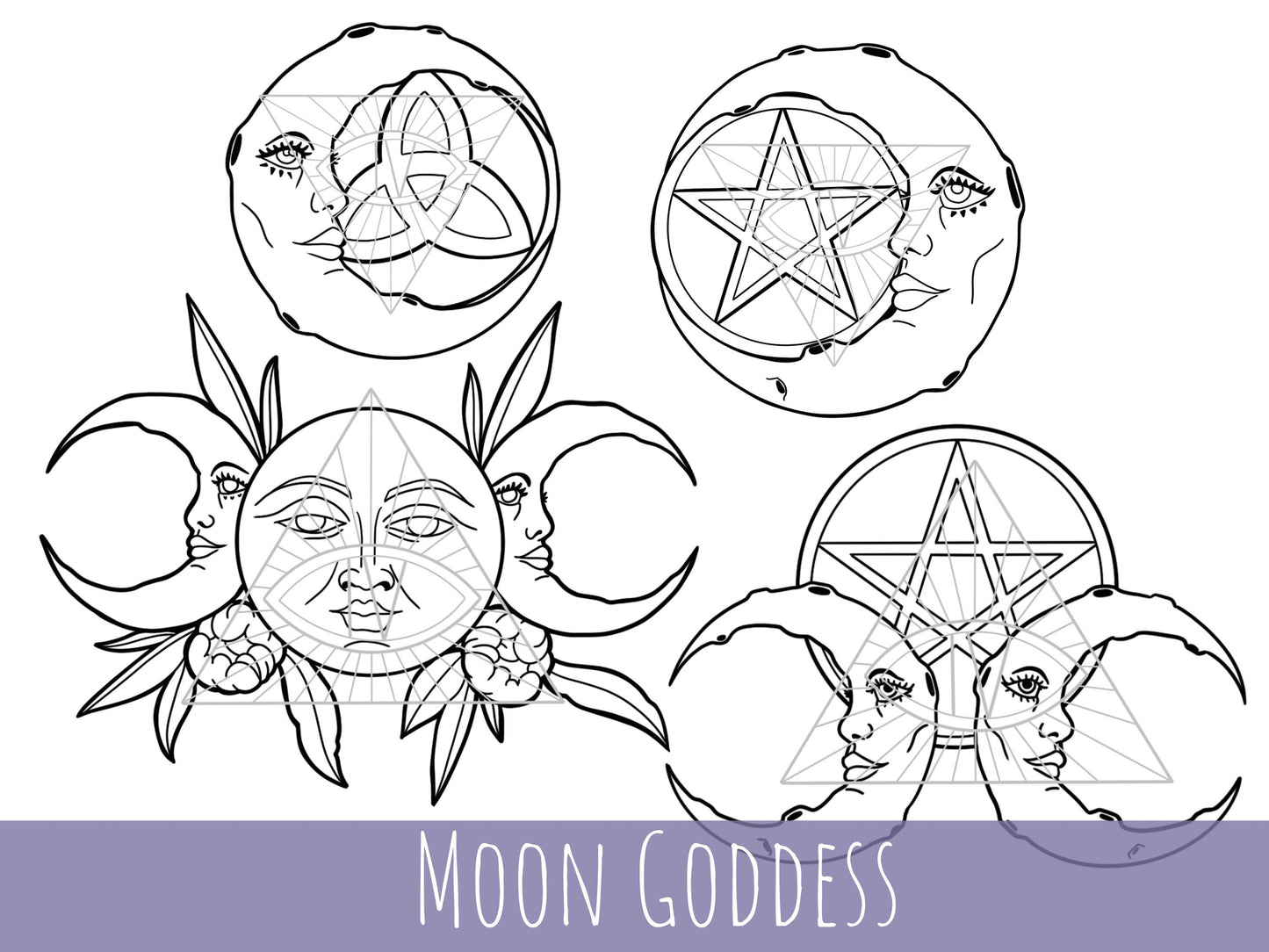 Moon Goddess SVG PNG Laser Cut Files | Digital Designs for Stickers and Printable's