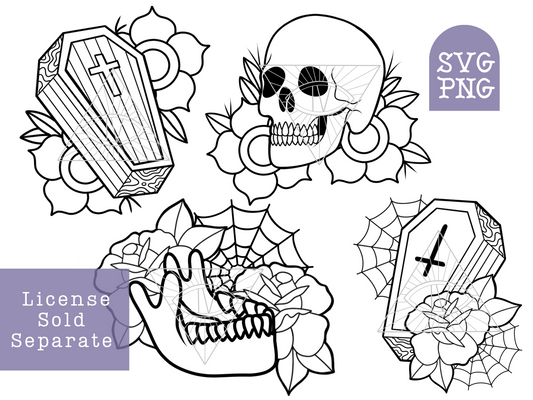 Skulls & Coffins SVG PNG Digital Files
