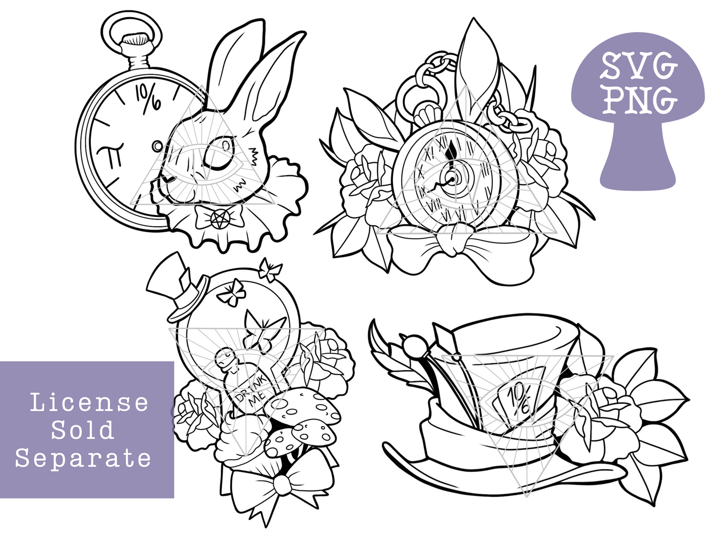 White Rabbit Alice in Wonderland SVG Files