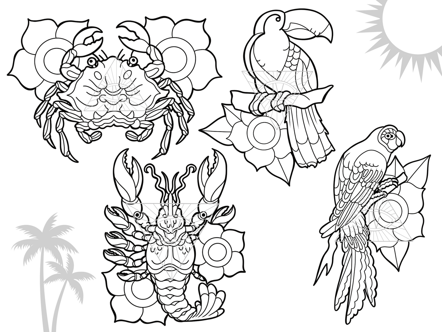 Tropical Birds SVG PNG Files