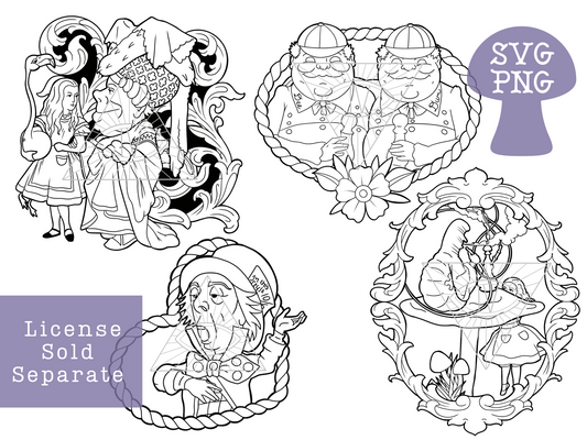 Alice in Wonderland Svg Png Digital Files Bundle