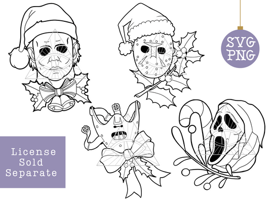 Classic Horror Christmas Digital Designs