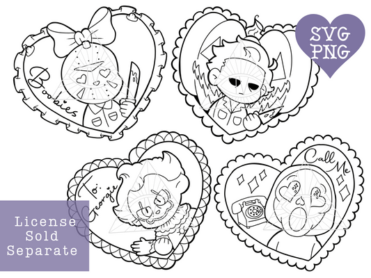 Classic Horror Valentines SVG PNG