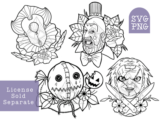 Classic Horror SVG PNG Pennywise & Friends