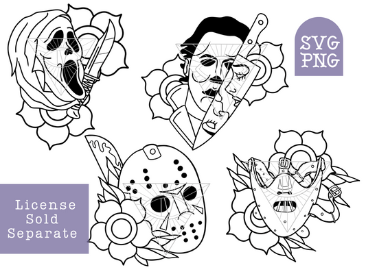 Classic Horror Traditional Tattoo SVG PNG Files