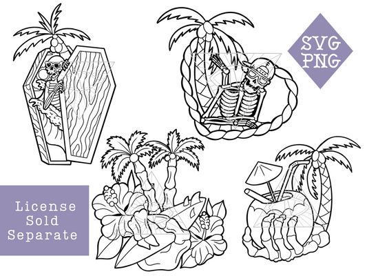 Beach Skeleton SVG PNG File Bundle