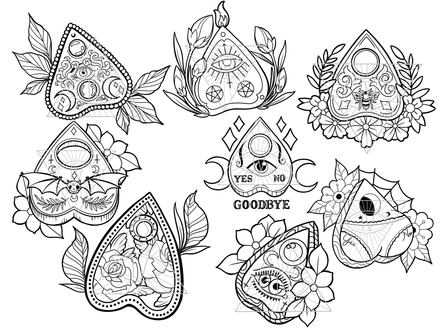 Witchy Vibes Planchette SVG/PNG Bundle