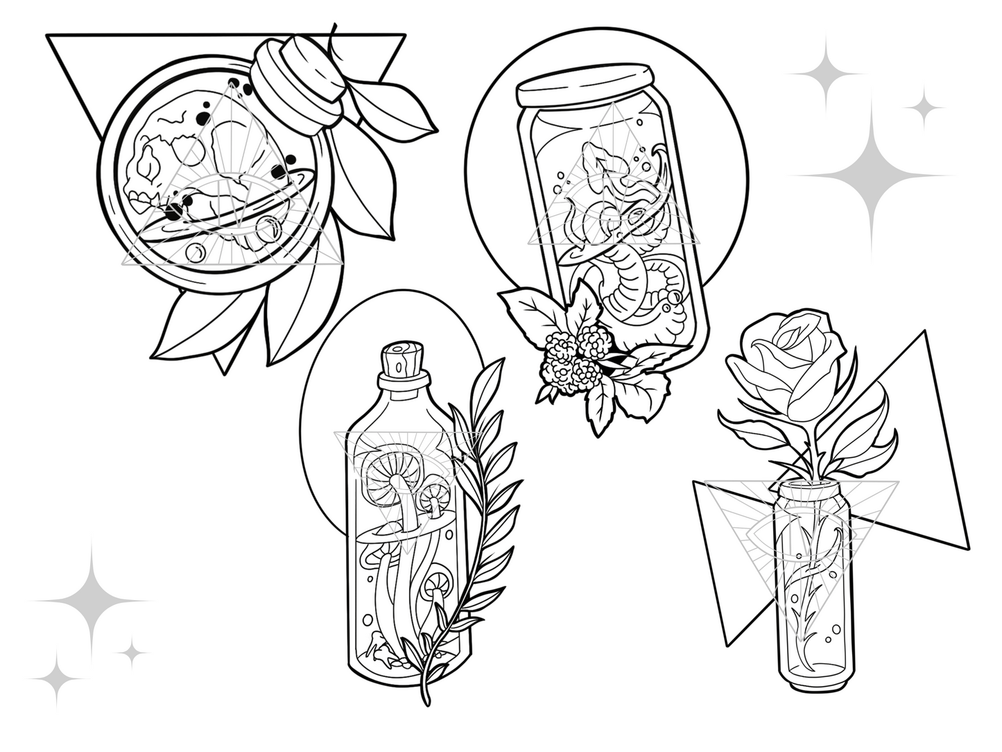 Witchy Vibes Apothecary Jars SVG PNG Files