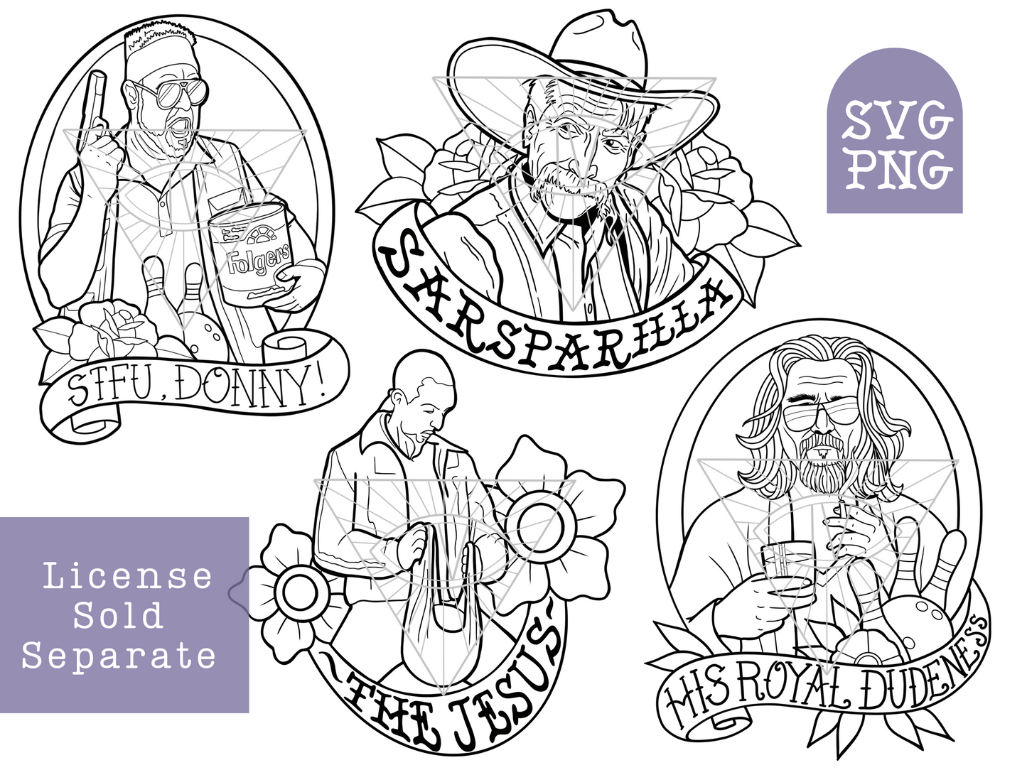 The Big Lebowski SVG PNG Bundle