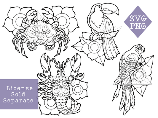 Tropical Birds SVG PNG Files