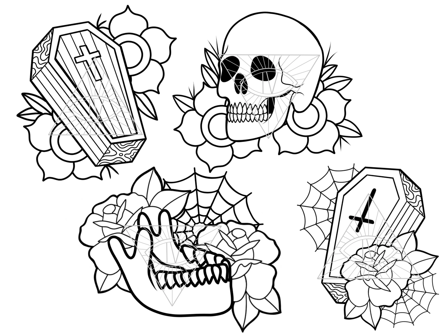 Skulls & Coffins SVG PNG Digital Files