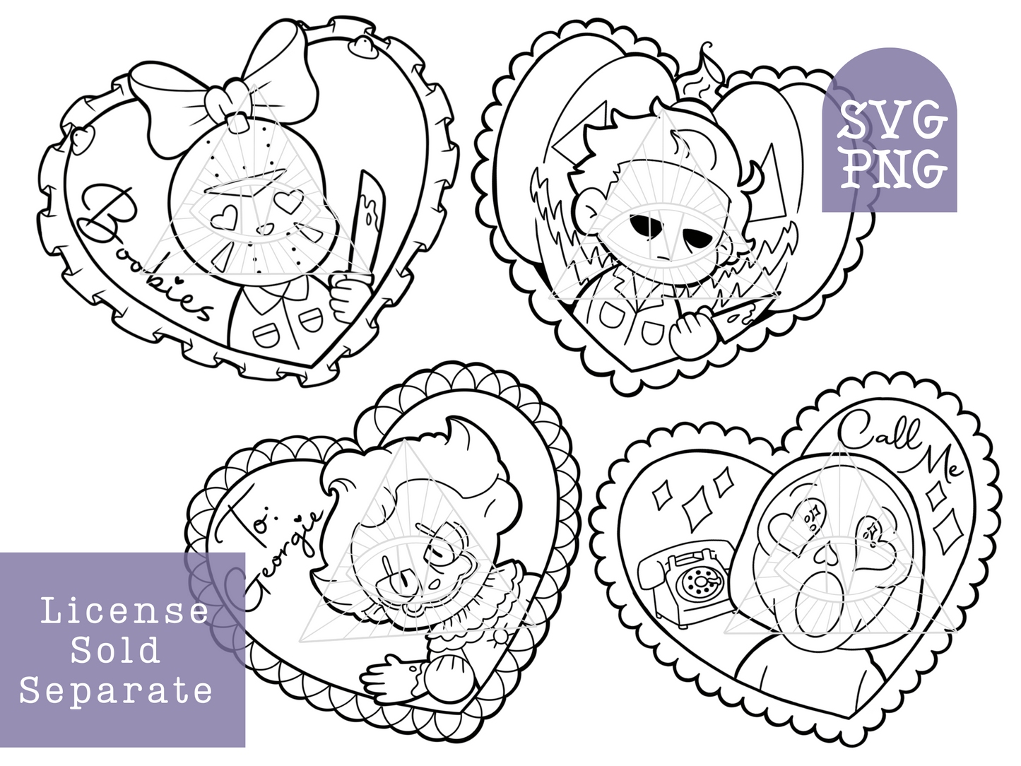 Classic Horror Valentines SVG PNG