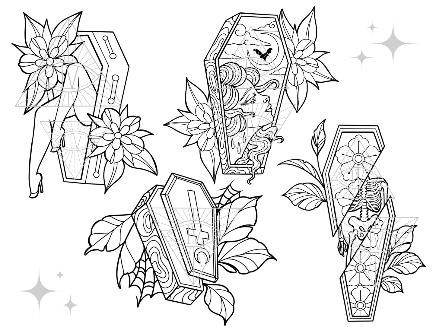 Coffin SVG Laser Cut Files Halloween Bundle