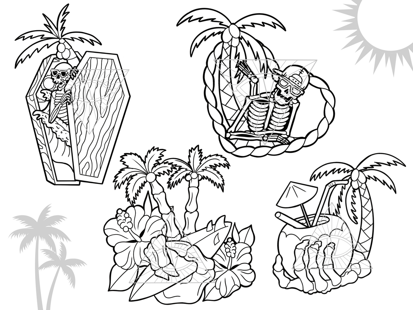 Beach Skeleton SVG PNG File Bundle