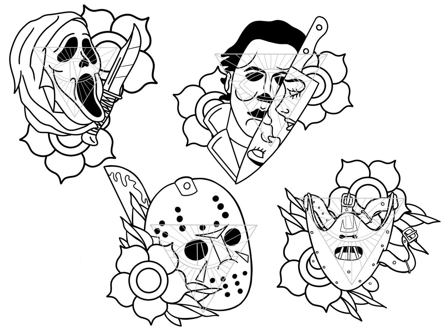 Classic Horror Traditional Tattoo SVG PNG Files
