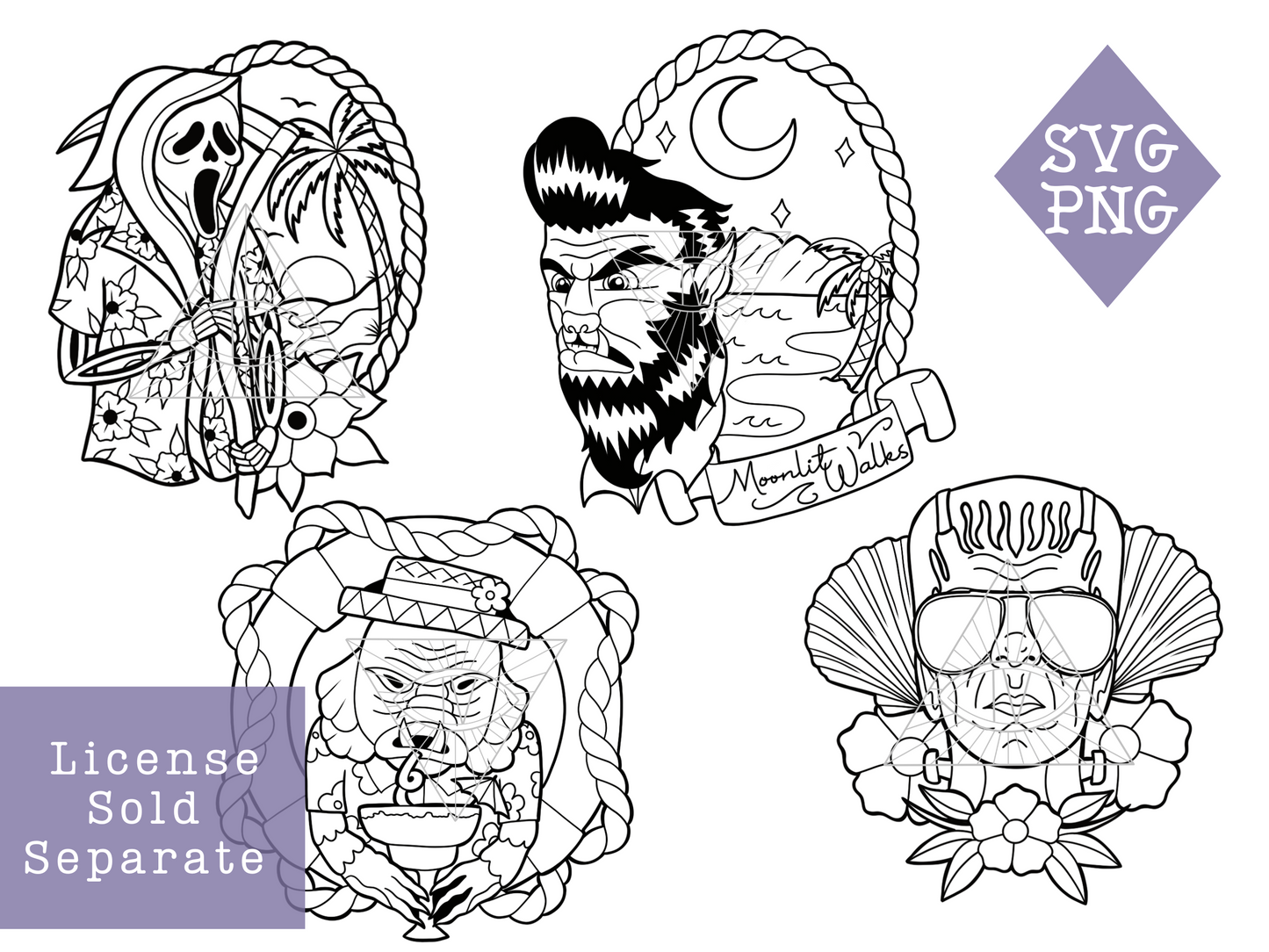 Classic Horror SVG PNG Digital Designs