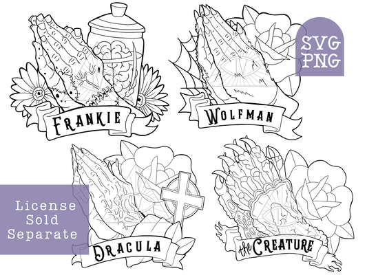 Classic Horror Praying Hands SVG/PNG