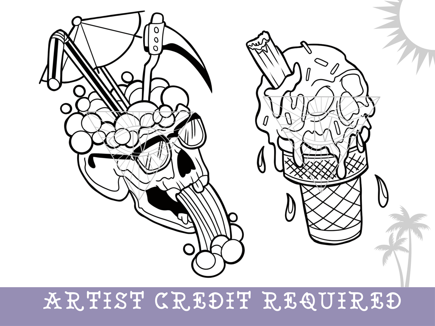Beach Skull SVG PNG Laser Cut Files