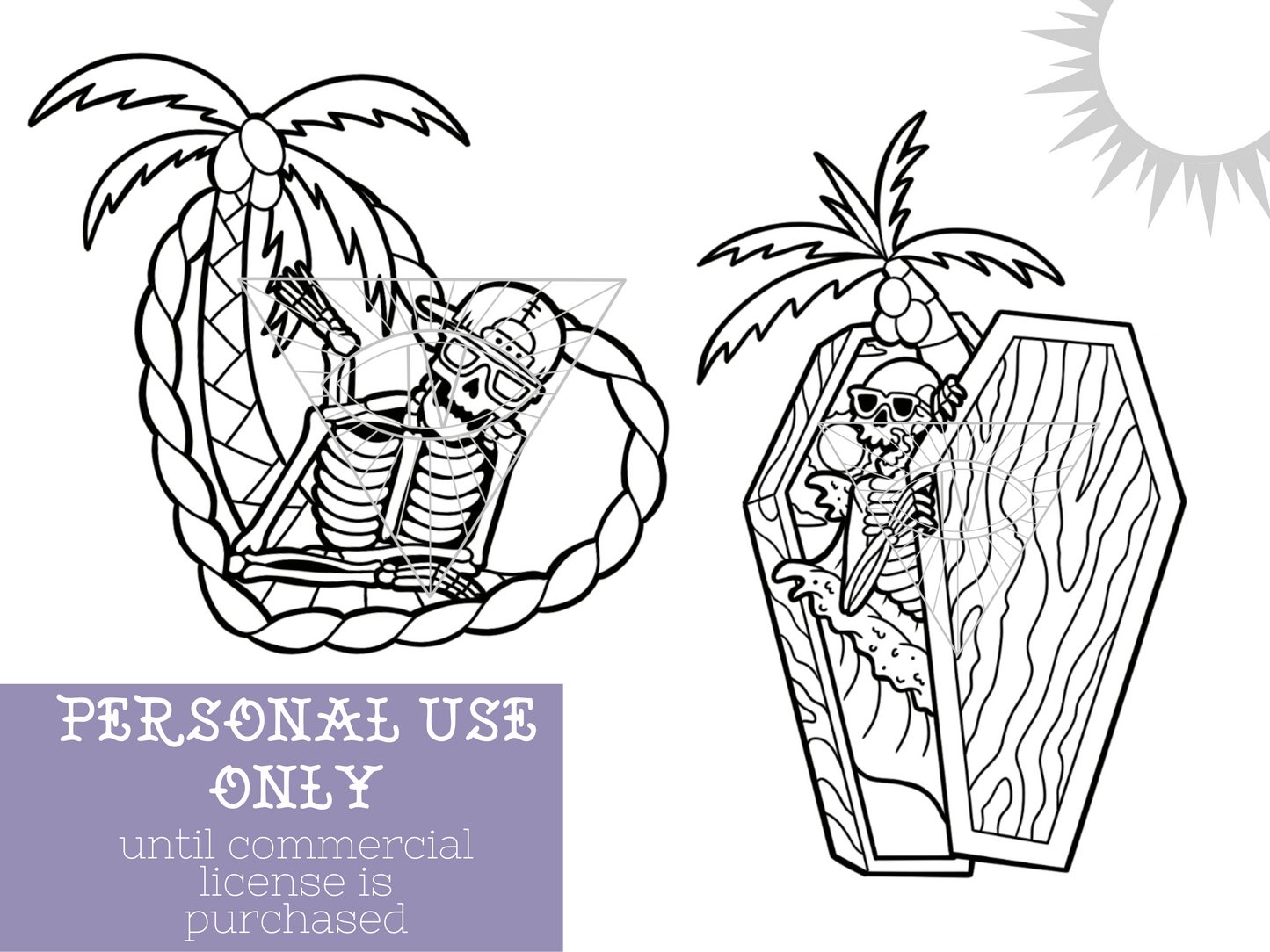 Beach Skeleton SVG PNG File Bundle