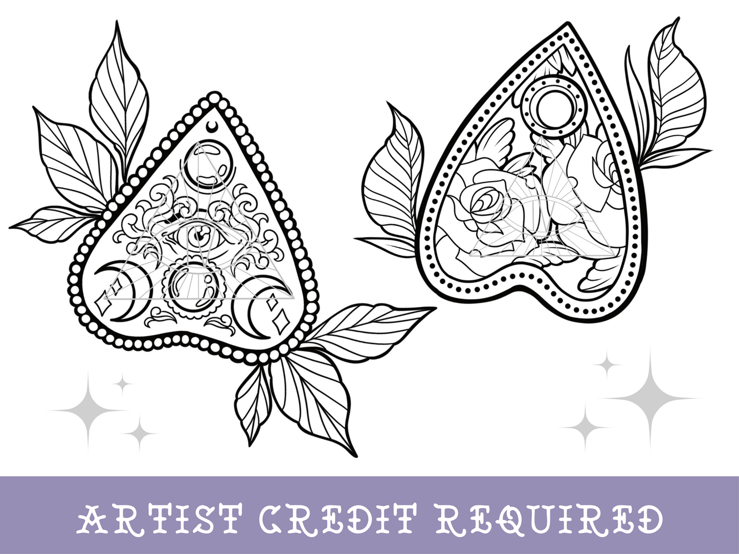 Witchy Vibes Planchette SVG/PNG Bundle