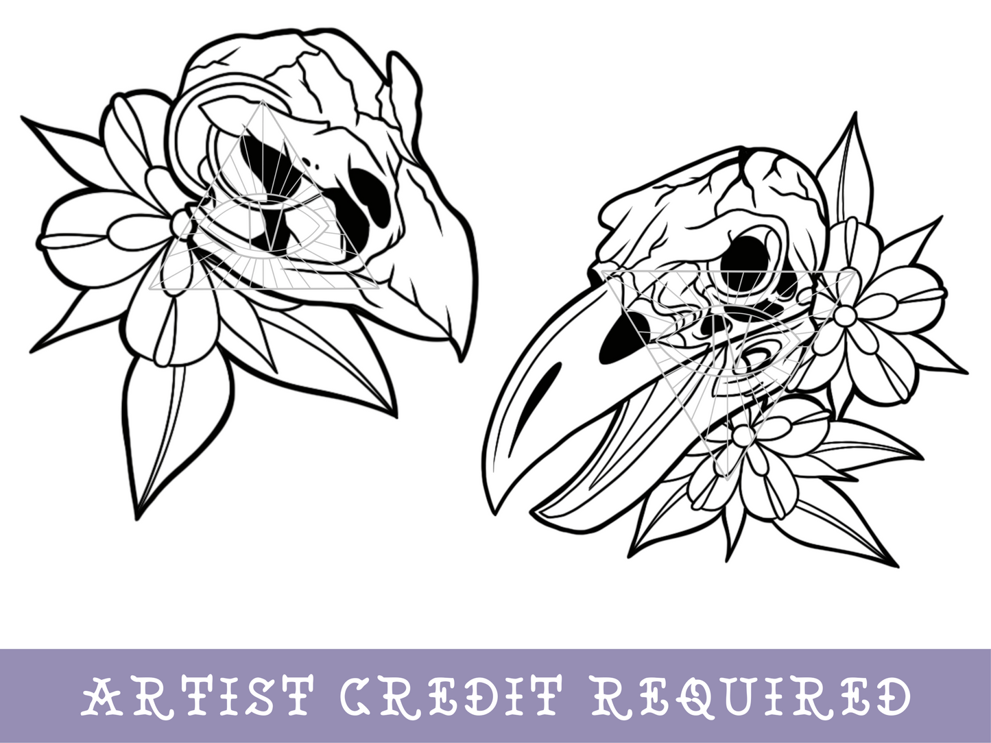 Bird Skulls PNG SVG Cut Files