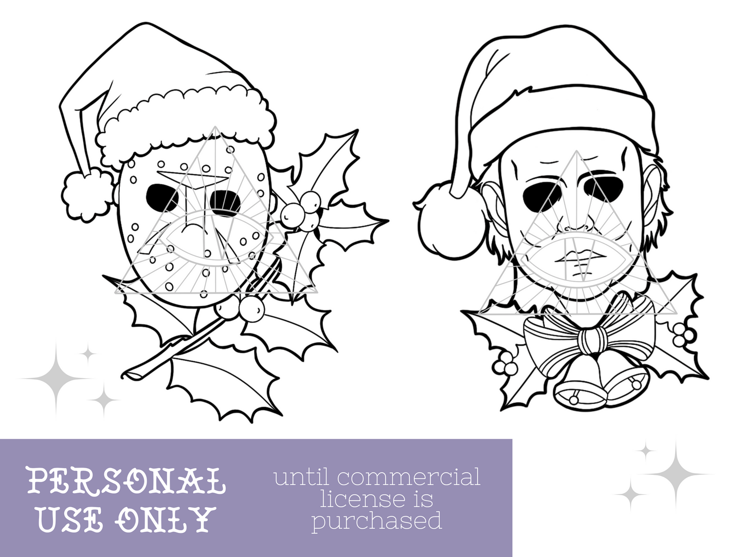 Classic Horror Christmas Digital Designs