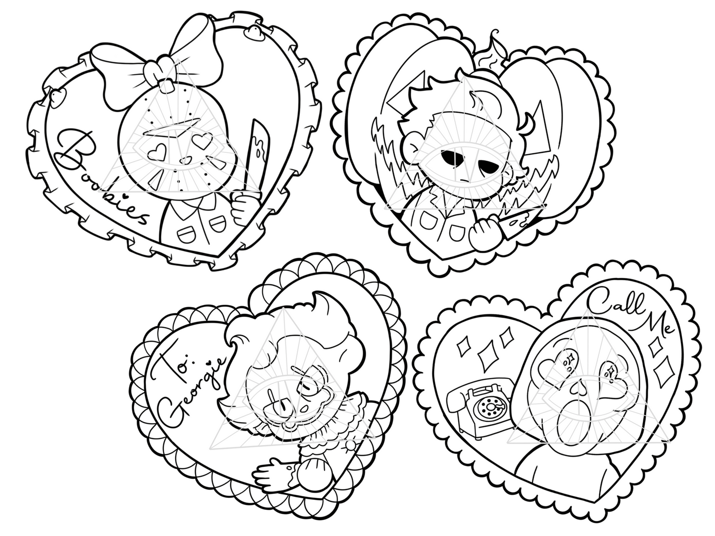 Classic Horror Valentines SVG PNG