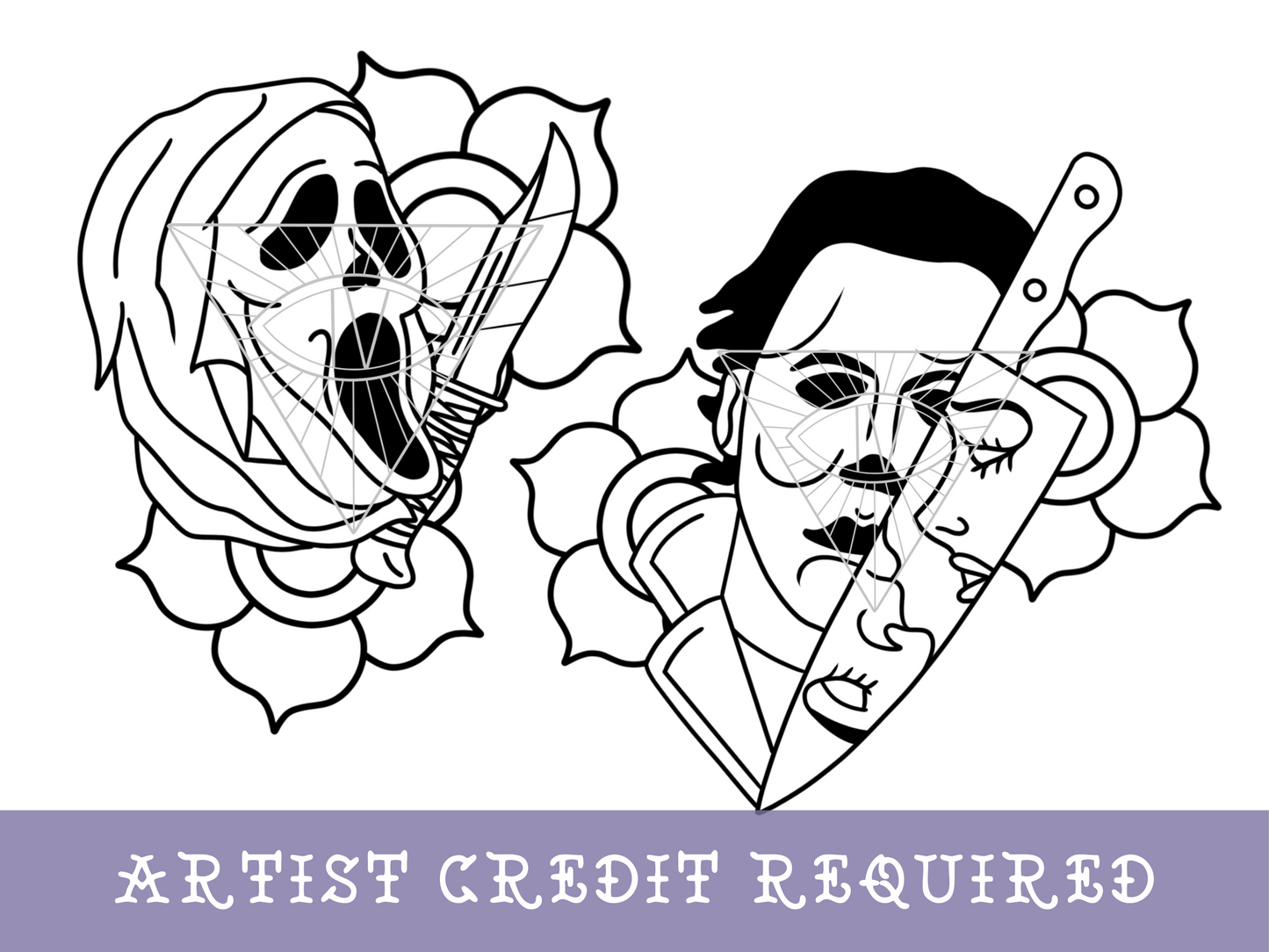 Classic Horror Traditional Tattoo SVG PNG Files