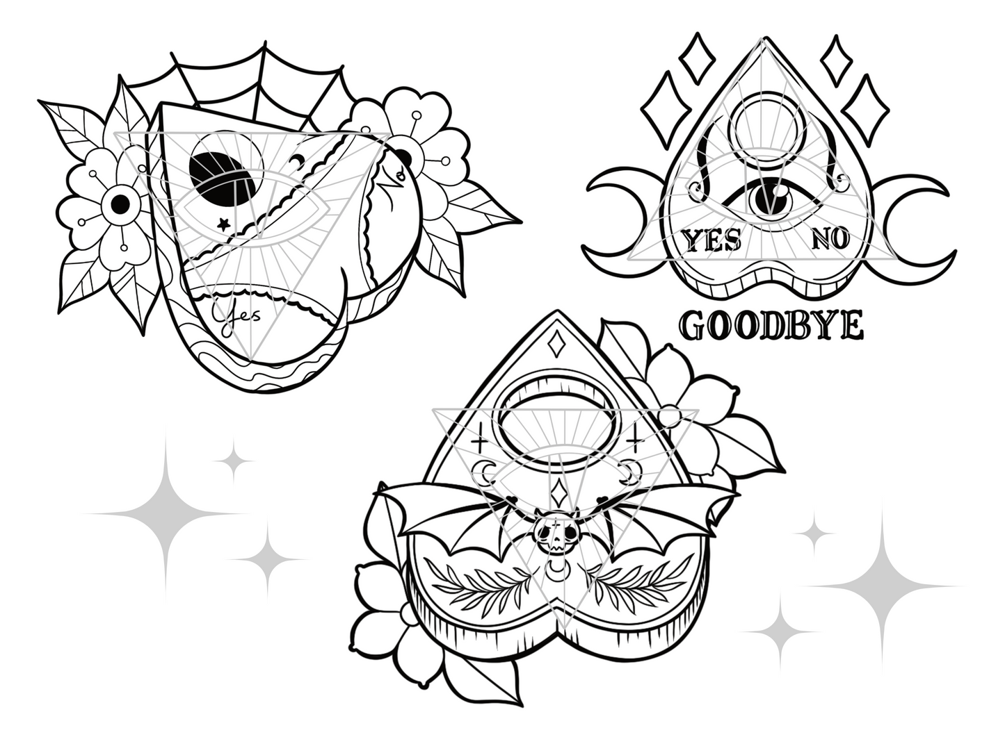 Witchy Vibes Planchette SVG/PNG Bundle