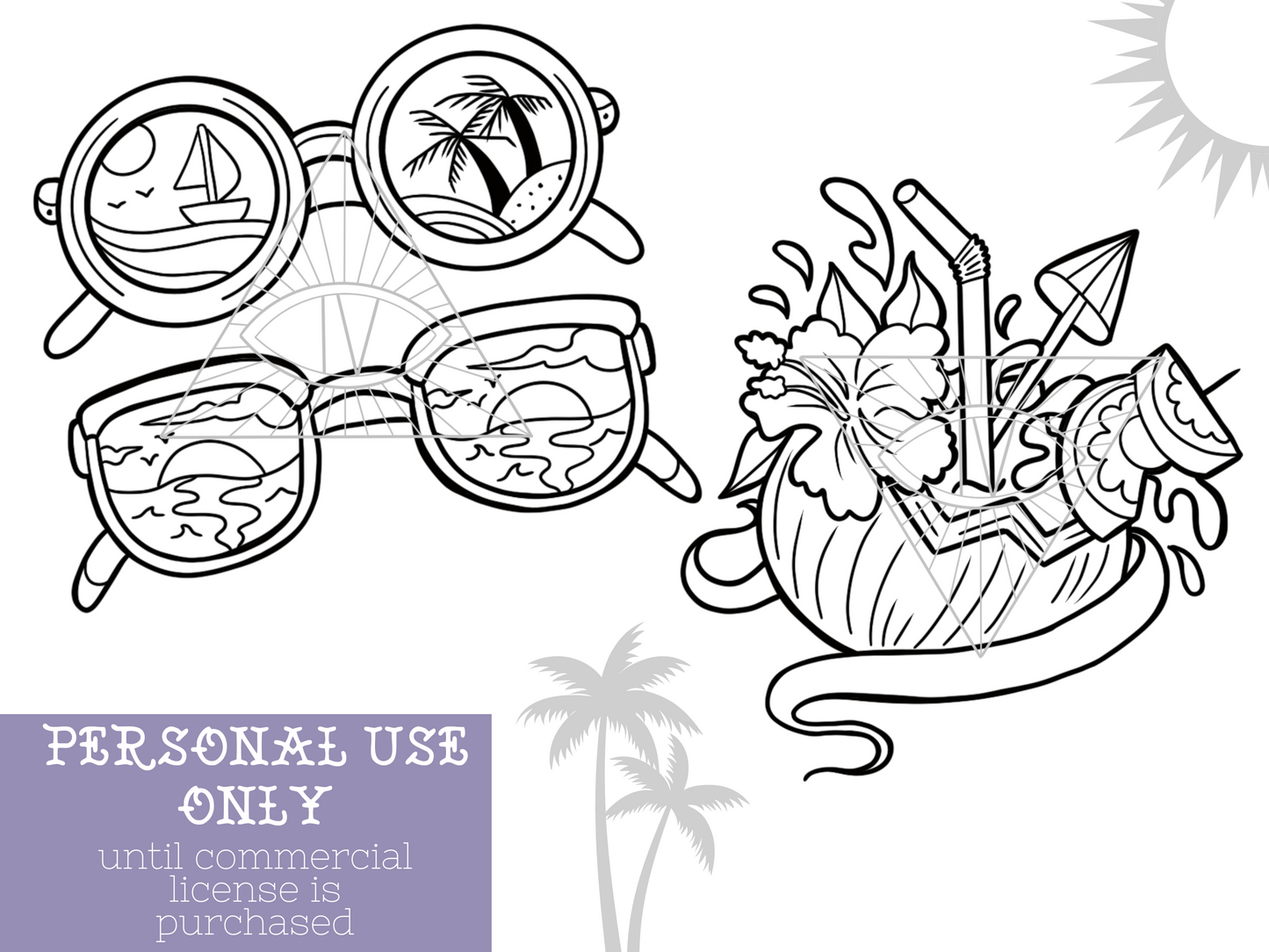 Beach Skull SVG PNG Laser Cut Files