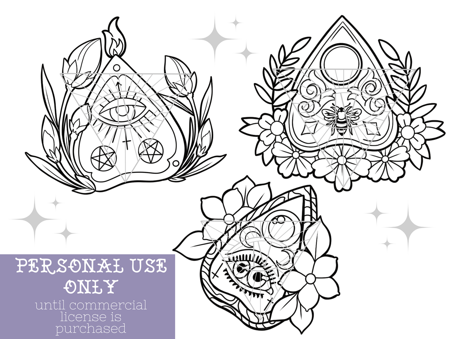 Witchy Vibes Planchette SVG/PNG Bundle