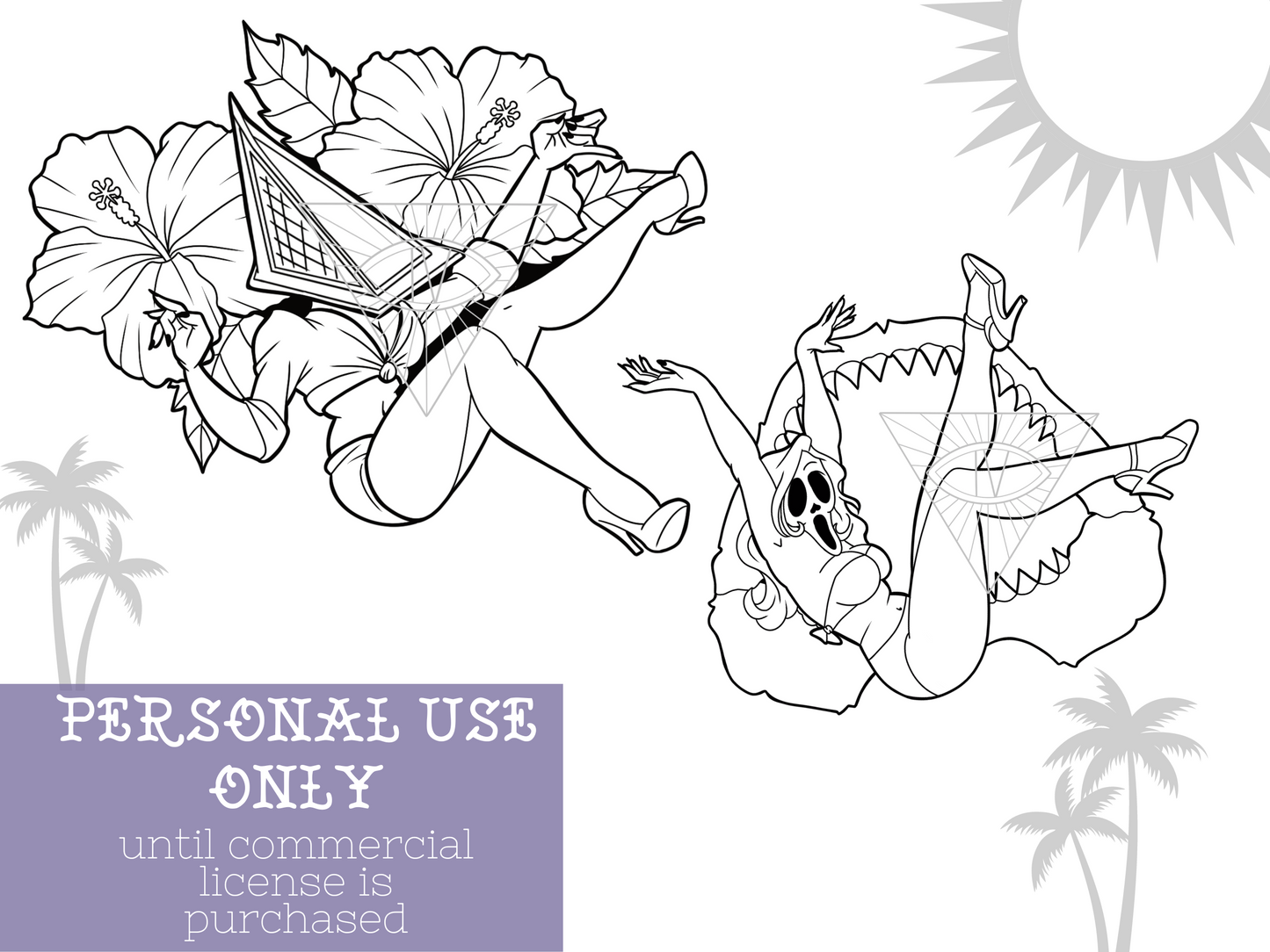 Classic Horror Pin-Up Queens SVG PNG Bundle