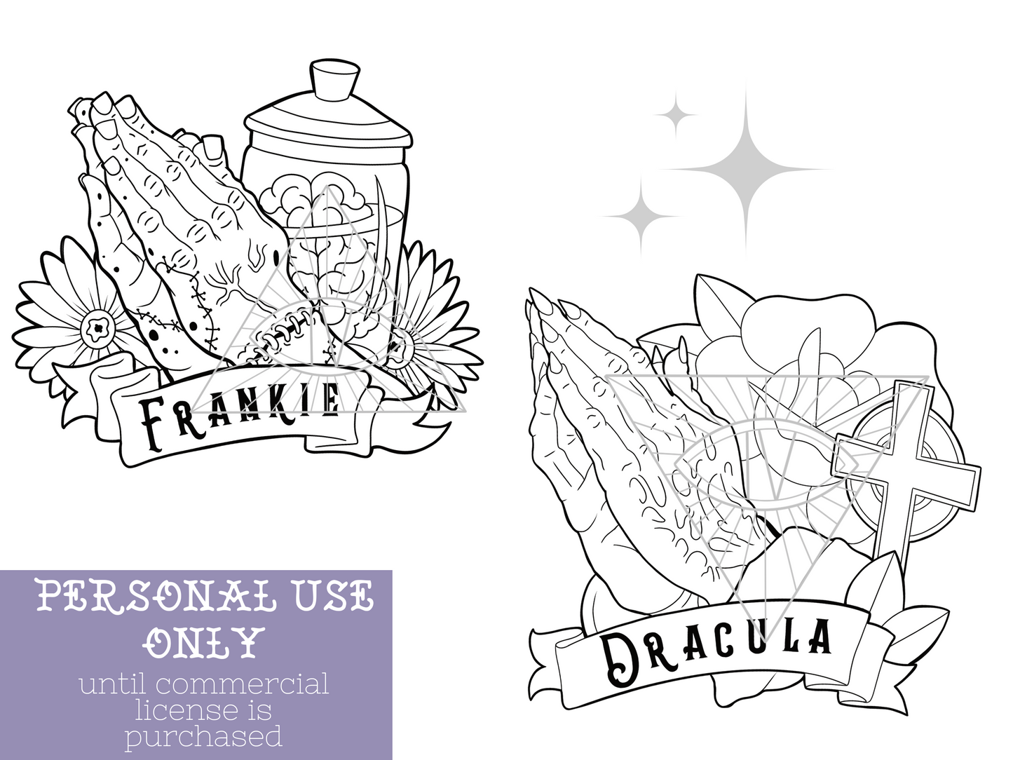 Classic Horror Praying Hands SVG/PNG