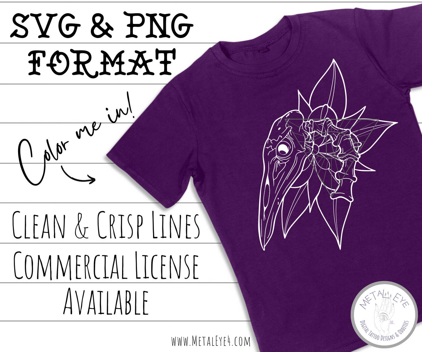 Bird Skulls PNG SVG Cut Files