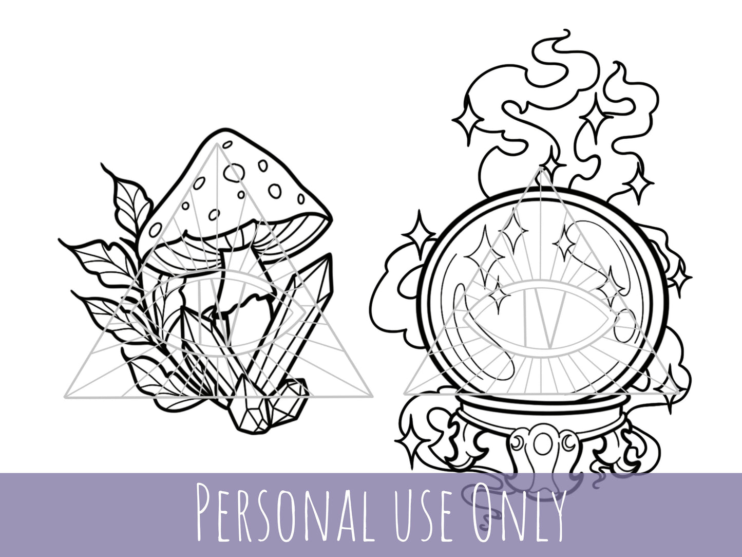 Witchy Tattoo Design Bundle for Cricut Projects. Goth PNG SVG
