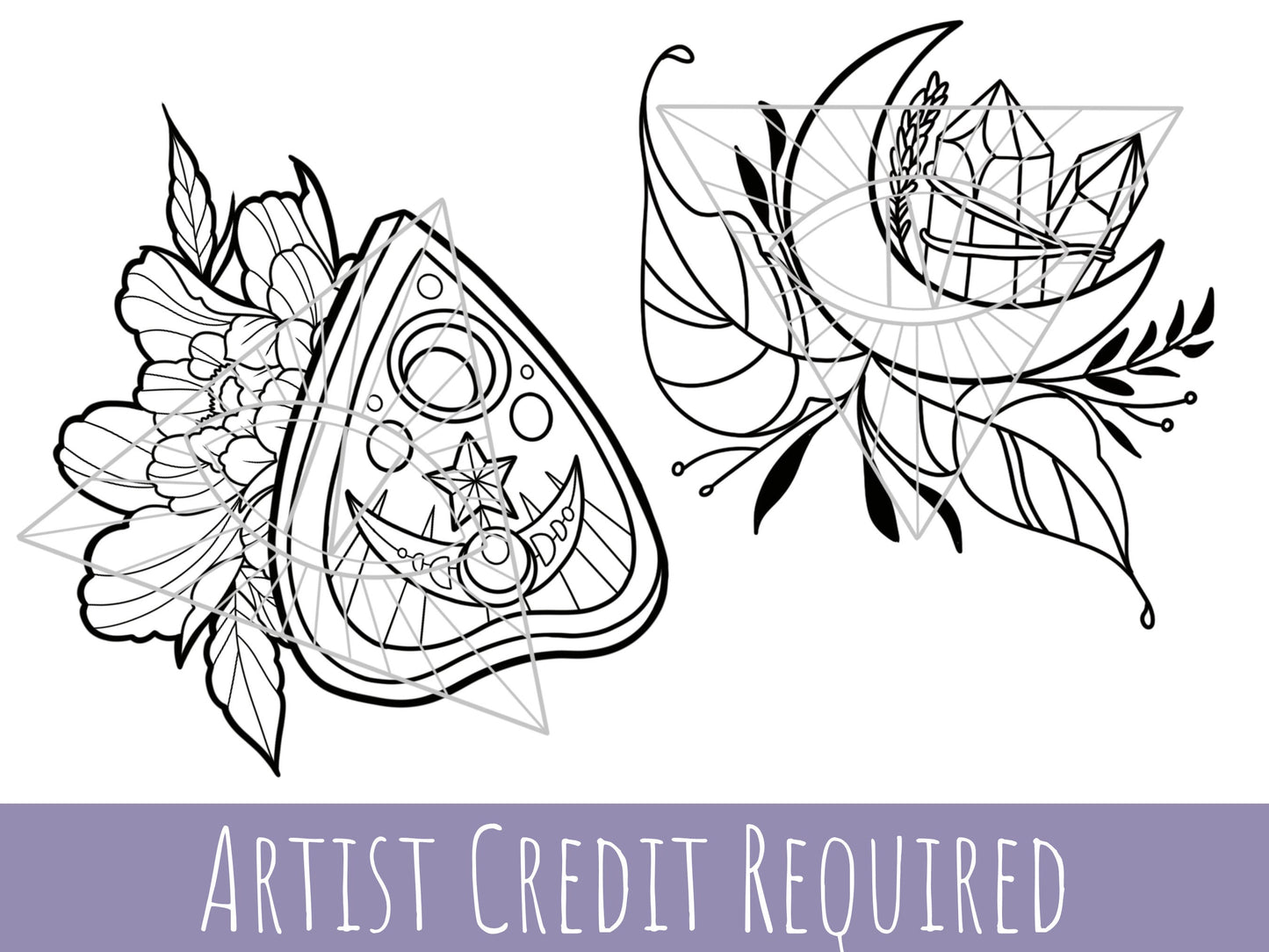 Witchy Tattoo Design Bundle for Cricut Projects. Goth PNG SVG