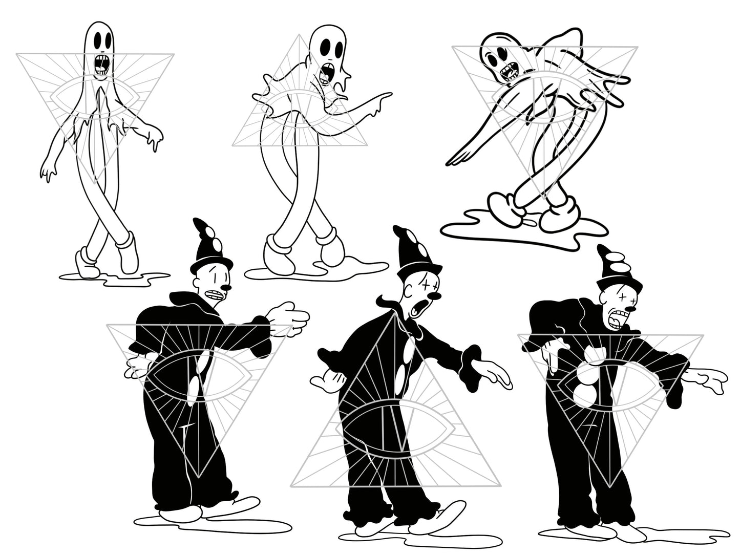 Koko the Clown: Halloween Ghost Classic Cartoons SVG PNG Bundle Files for Cricut Projects