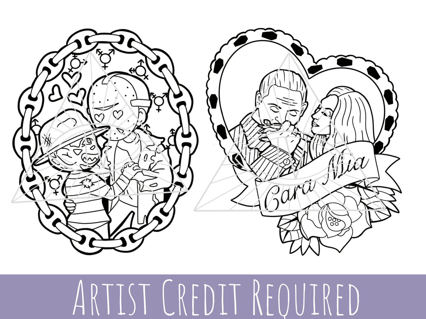 Valentine Cut Files Horror Couples Goth SVG Bundle