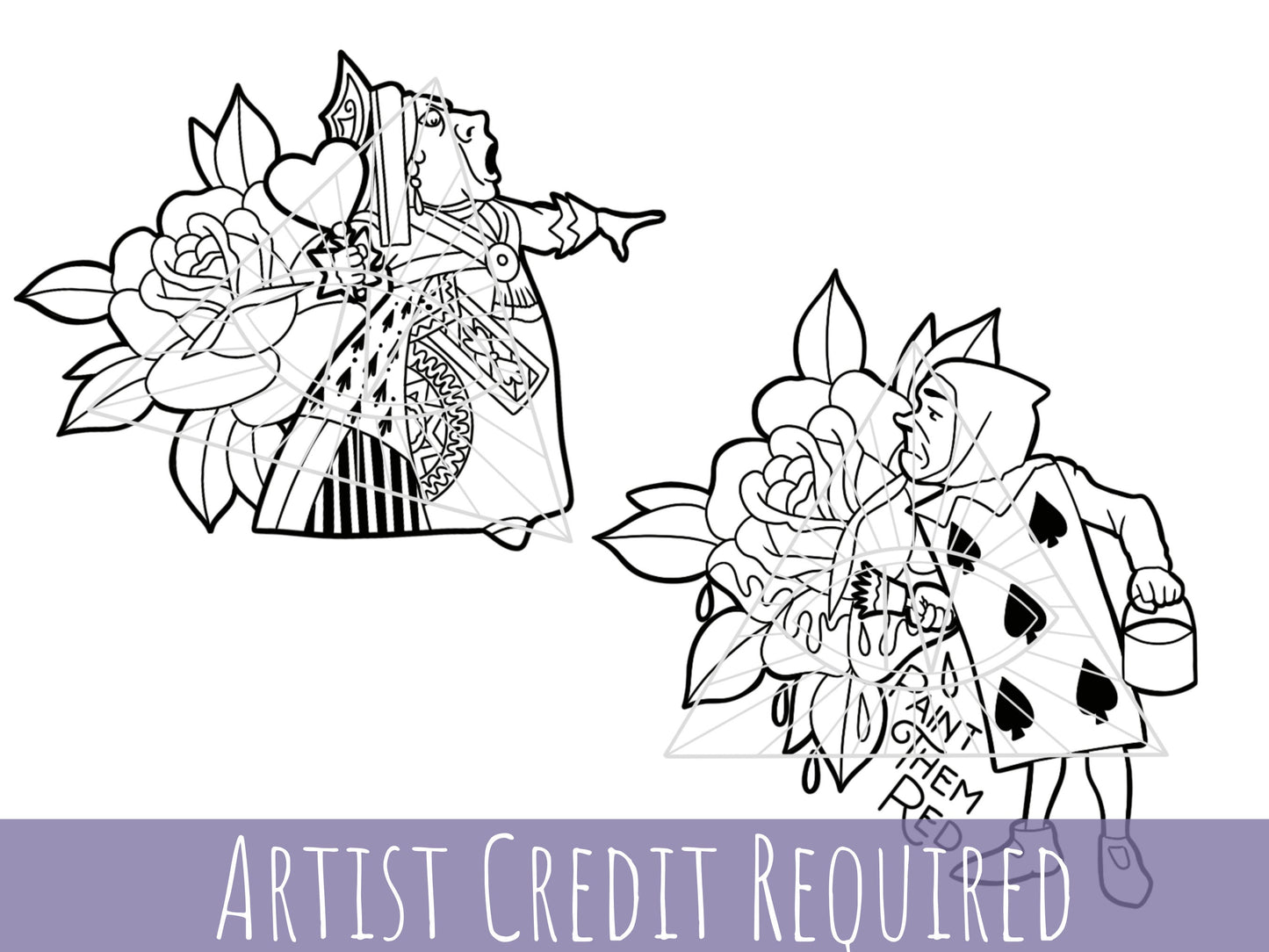 Queen of Hearts Alice in Wonderland Goth SVG Files for Laser Cut Projects