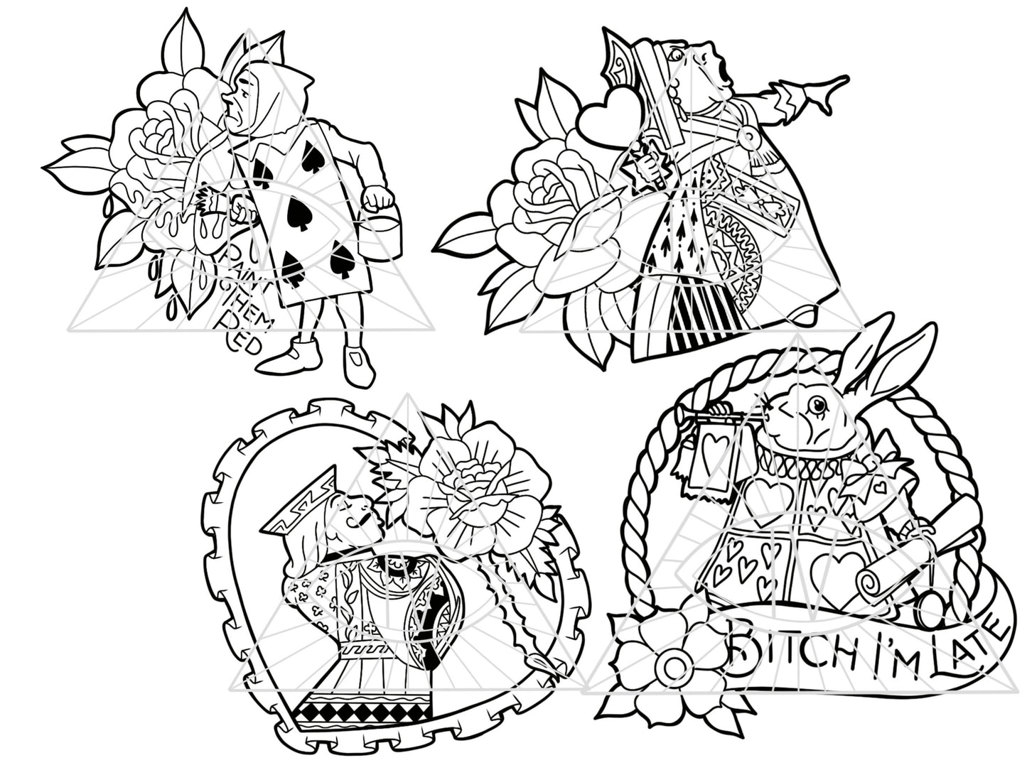 Queen of Hearts Alice in Wonderland Goth SVG Files for Laser Cut Projects