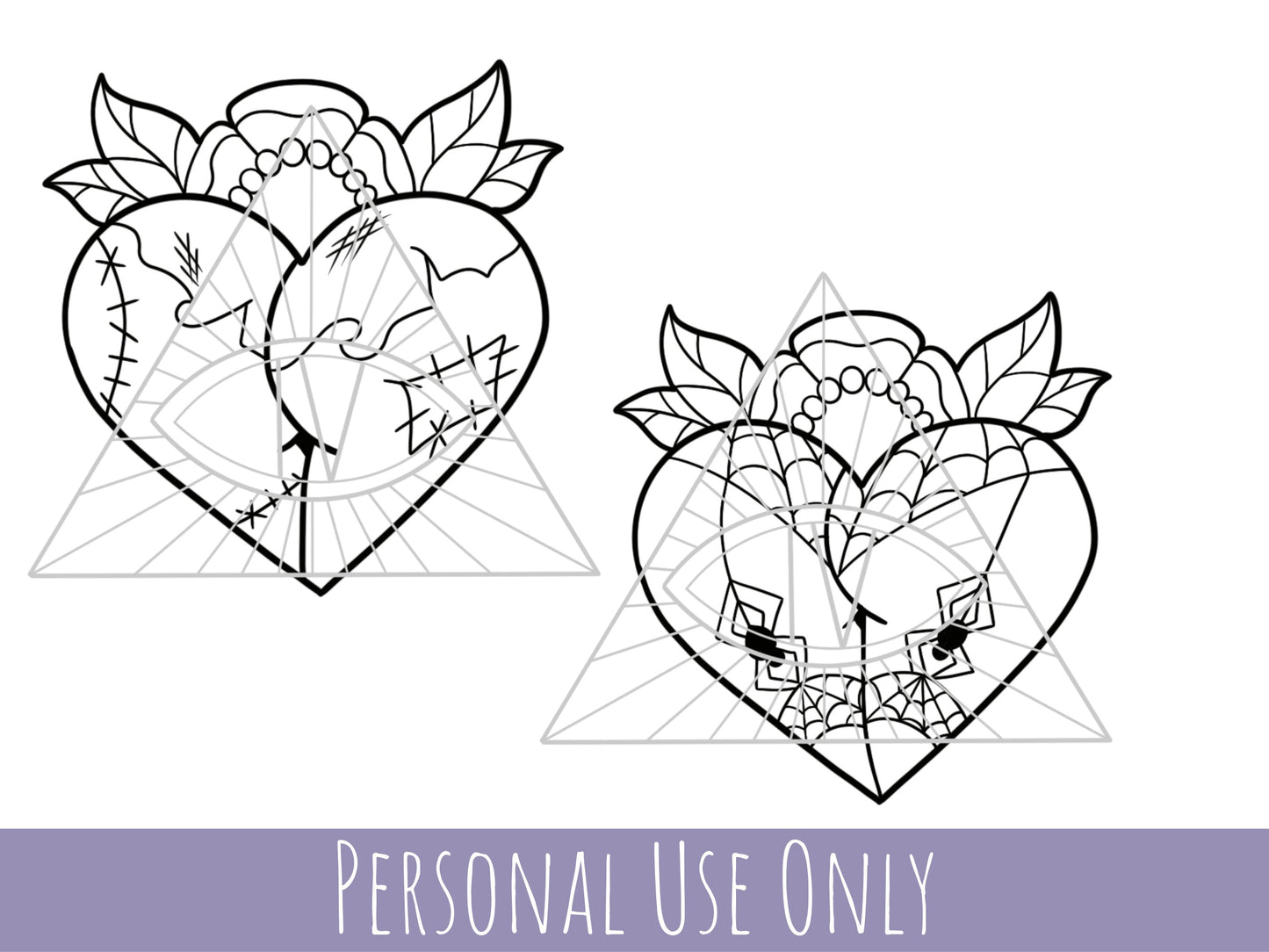 Halloween Booty Heart SVG PNG Bundle Digital Designs Clipart for Printable Stickers