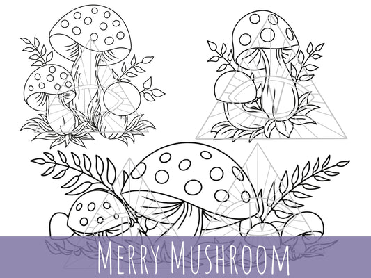 Merry Mushroom Bundle SVG PNG Digital Files for Cricut & Sublimation