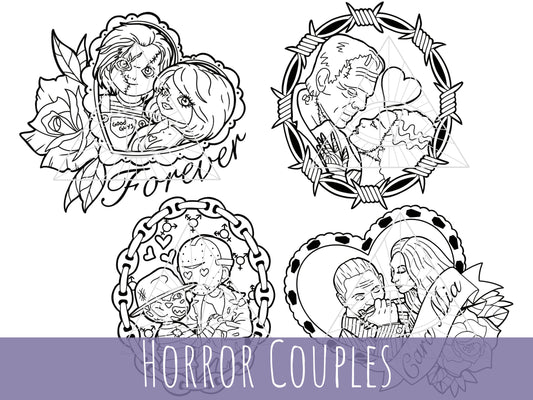 Valentine Cut Files Horror Couples Goth SVG Bundle