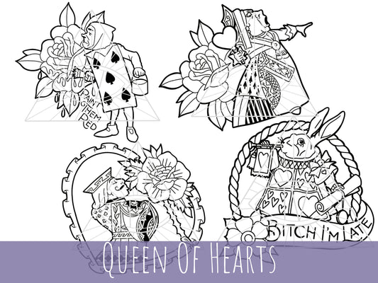 Queen of Hearts Alice in Wonderland Goth SVG Files for Laser Cut Projects