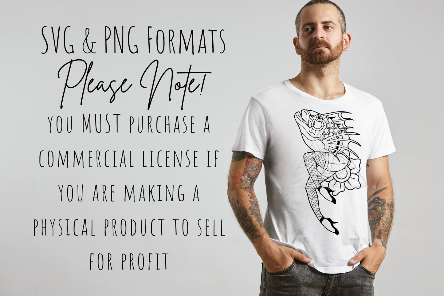 Goth SVG Bundle: Reverse Mermaid & Merman Traditional Tattoo Designs