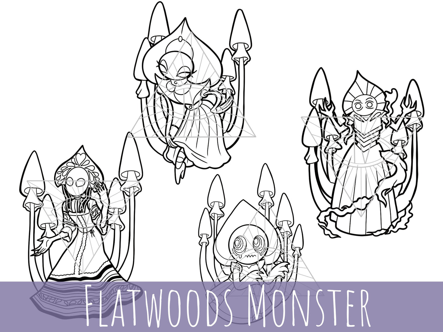 Cryptid Mythical Creatures Flatwoods Monster SVG Cut Files for Cricut Tattoo Designs