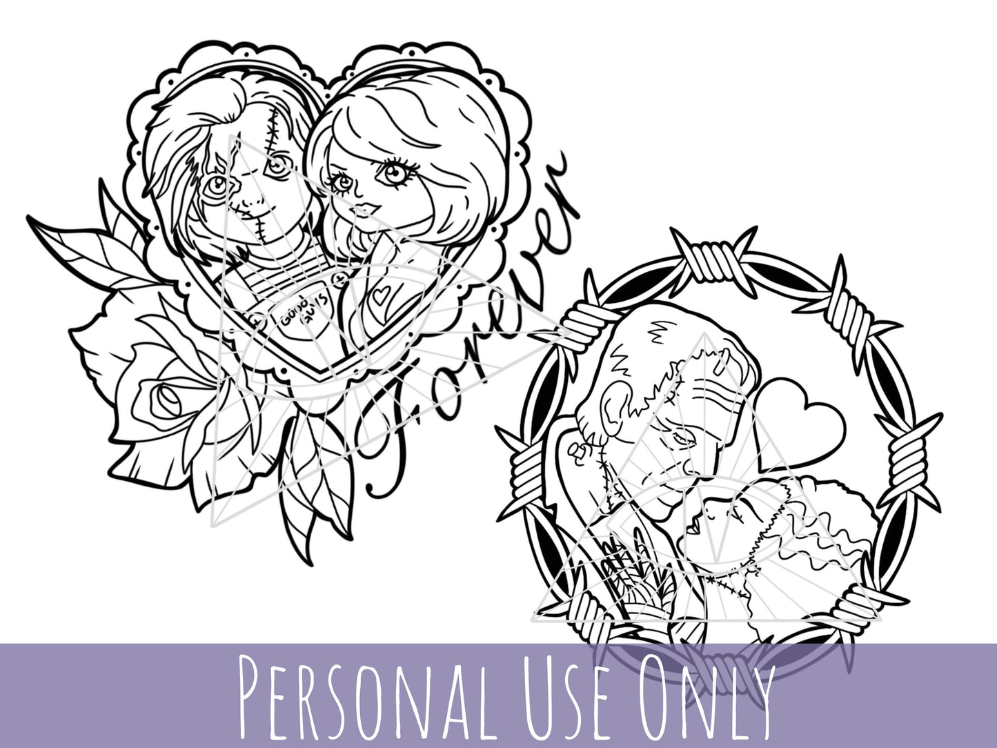 Valentine Cut Files Horror Couples Goth SVG Bundle